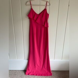 Black Halo Eve by Laurel Berman Hot Pink Slip Formal Gown Size 4 Prom Homecoming